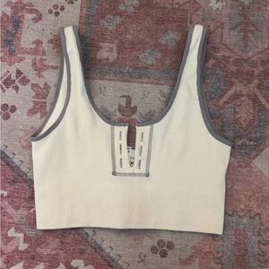 Urban Outfitters Cream and Gray Crop Top